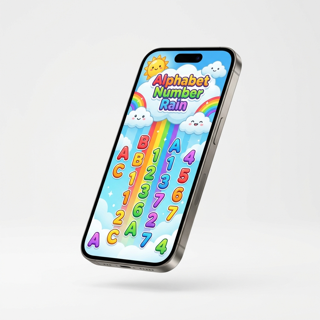 Alphabet Number Rain Game on iPhone